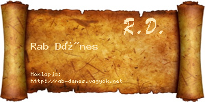 Rab Dénes névjegykártya